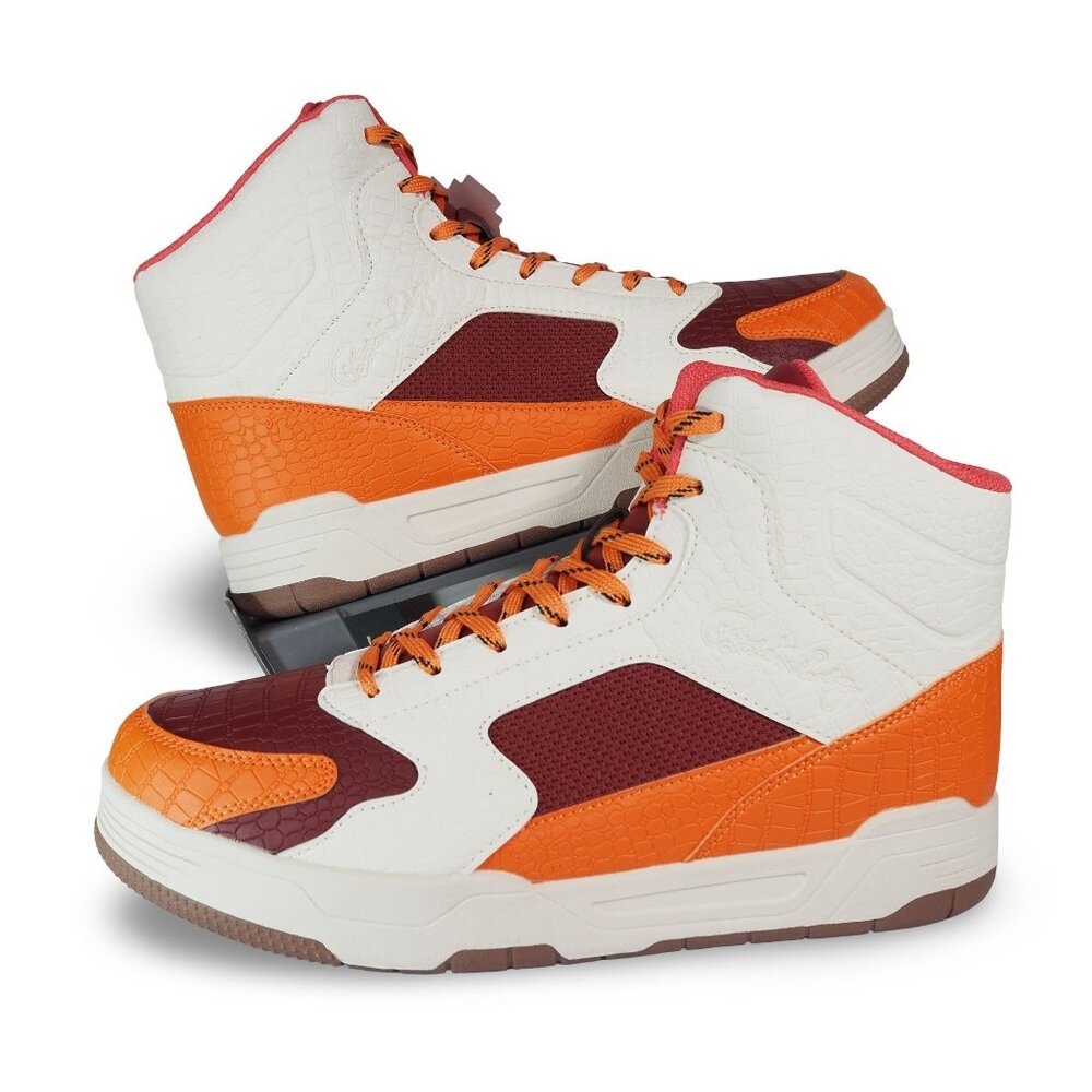 Patrick Ewing Rebound High Top Basketball Shoes Men‎ 10 Orange Brown 1RMBE09-907